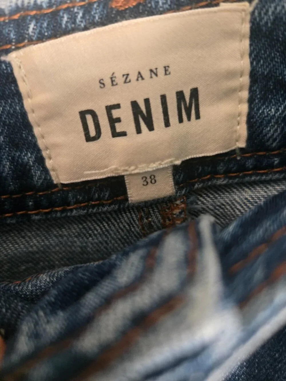Sezane Le Crop in denim blue sz 38/US 6 - Picture 5 of 8